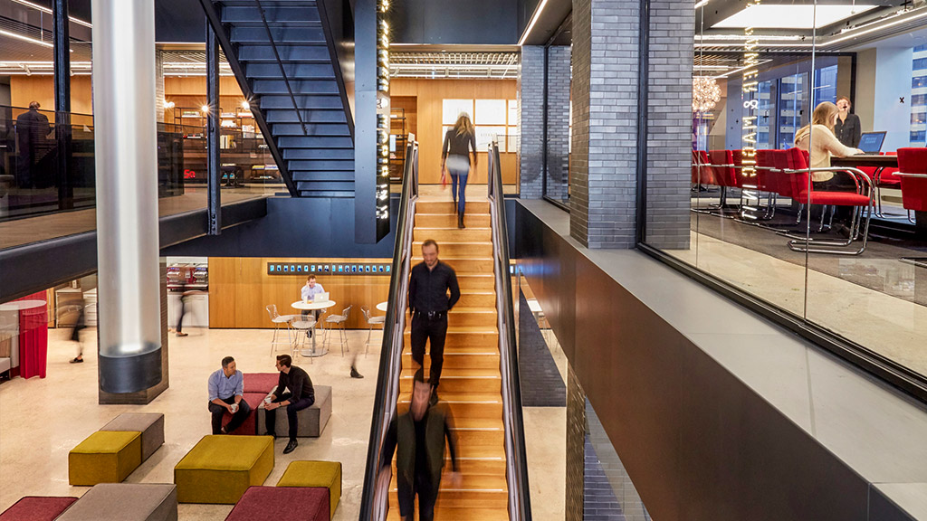 Gensler New York office central staircase