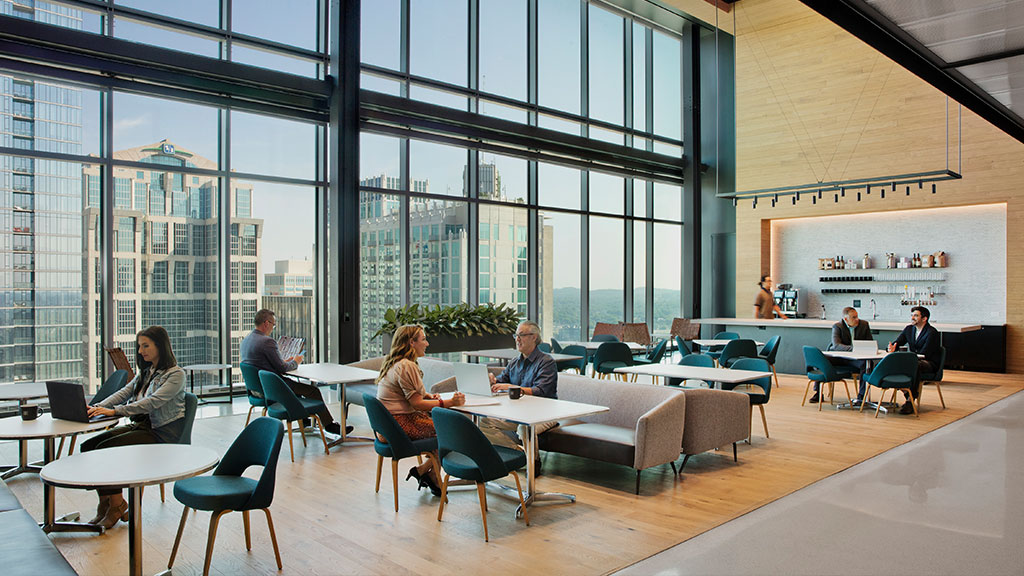AllianceBernstein Nashville Headquarters lounge with view