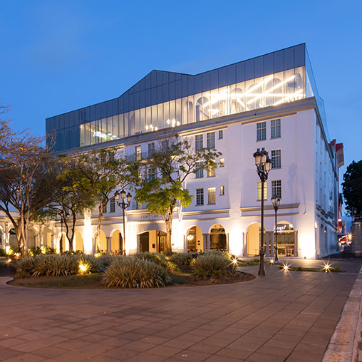 Gran Hotel Costa Rica exterior at night