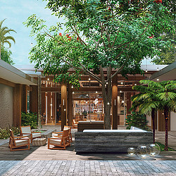 Botanika Osa Peninsula courtyard rendering
