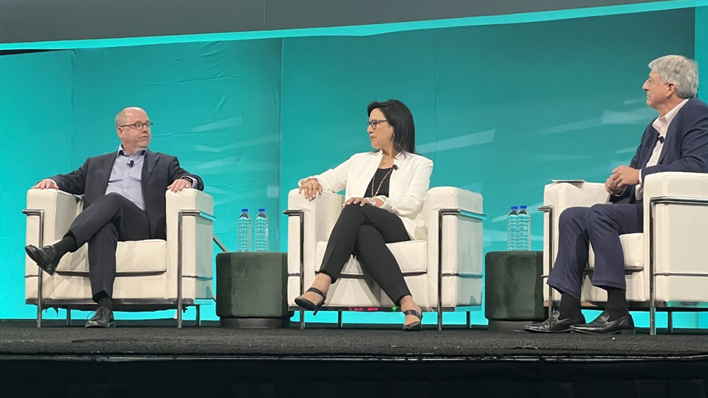 Peter Ballon, Diane Hoskins, and Ron Pressman at ULI 2023 panel. Credit: CoStar