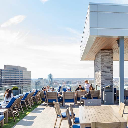 Roof deck at Franklin Tower, Philadelphia, Pennsylvania