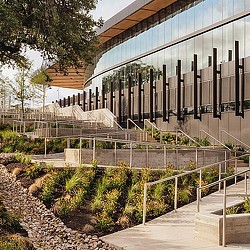 Moody Center exterior landscape base