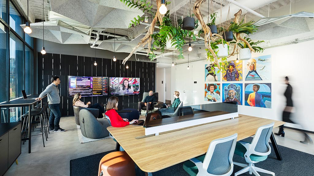 DivcoWest open meeting room with large screens