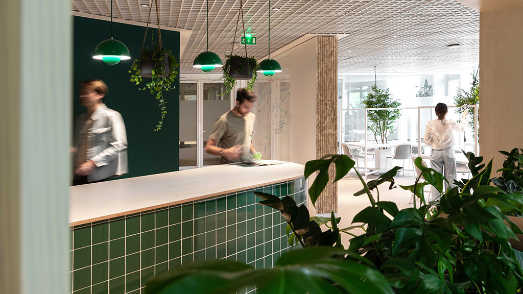 Korn Ferry workplace cafe with plants