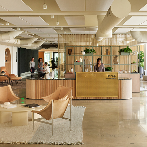 One South THREE workplace amenity space reception