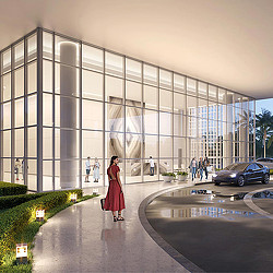 The Line Miami luxury residential building roundabout rendering