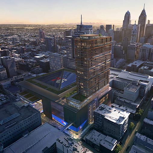 76 Place Philadelphia 76ers arena rendering