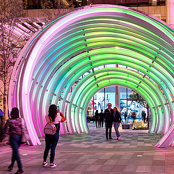 AT&T Discovery District globe structure