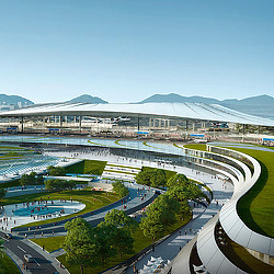 Shenzhen Airport T4 green-roofing design rendering