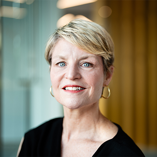 A person with blonde hair.