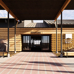 A building with a sign on the front.