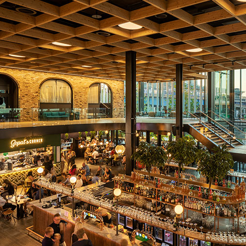 Cargo Crossrail Place food hall high angle view