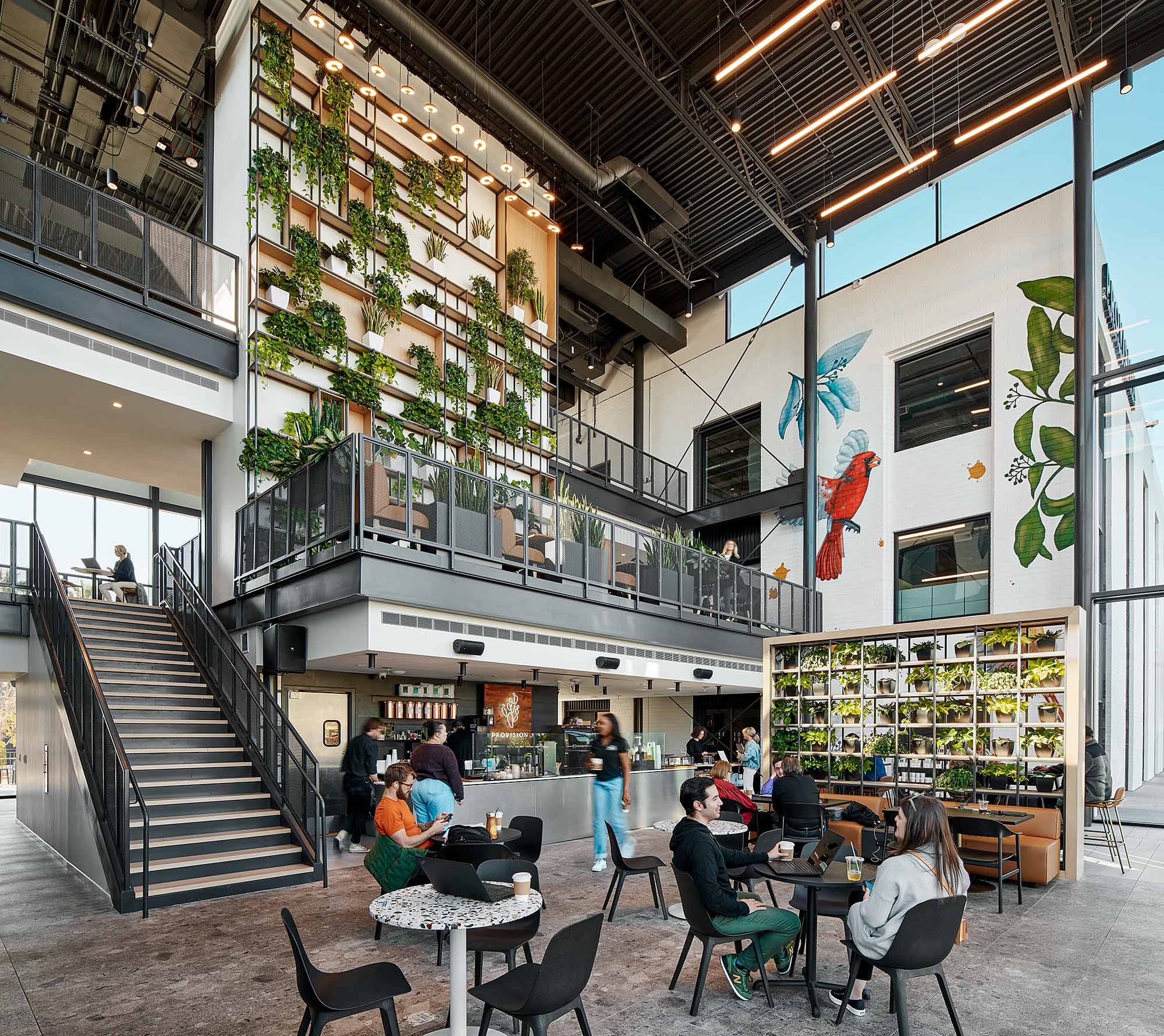 The Link Building Reposition. Interior view of coffee bar.