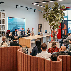 A group of people in a meeting.