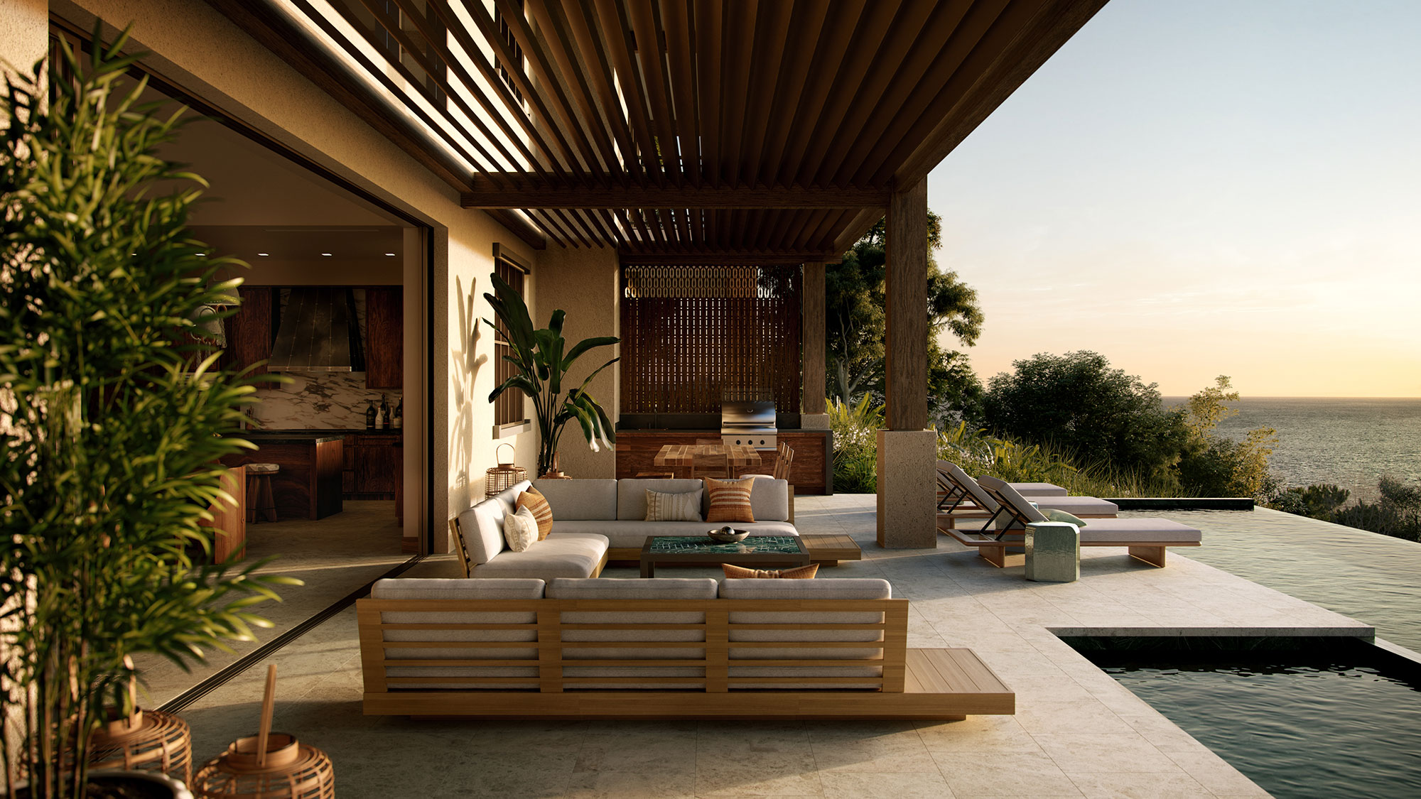 A house with a pool and a deck.