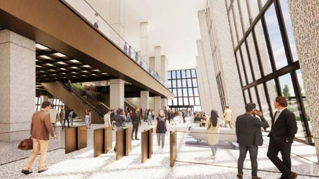 JPMorgan Chase Tower lobby rendering