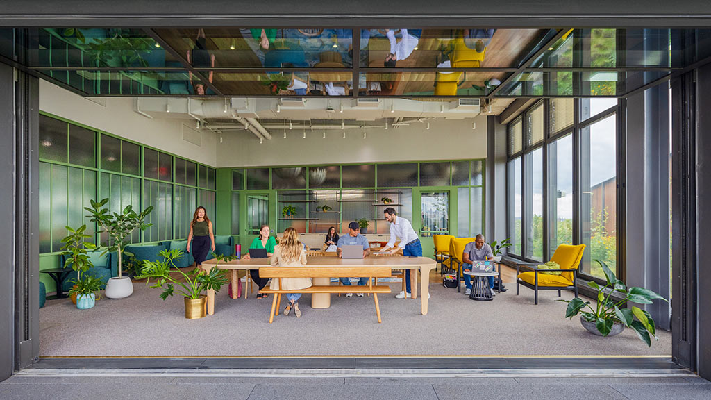 Google at St. John's Terminal indoor outdoor workspace