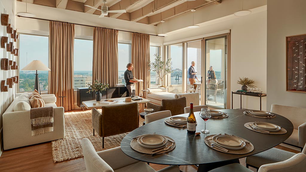 The Residences at Rivermark, Baton Rouge, Louisiana — Interior view of one of the 168 converted residential units.