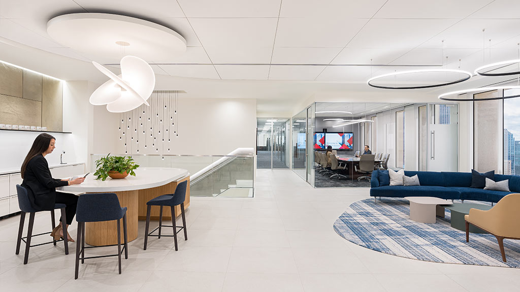 Chamberlain Hrdlicka Houston cafe, lounge space, and meeting rooms