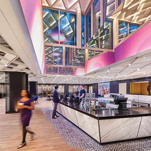 Financial services pavilion interior