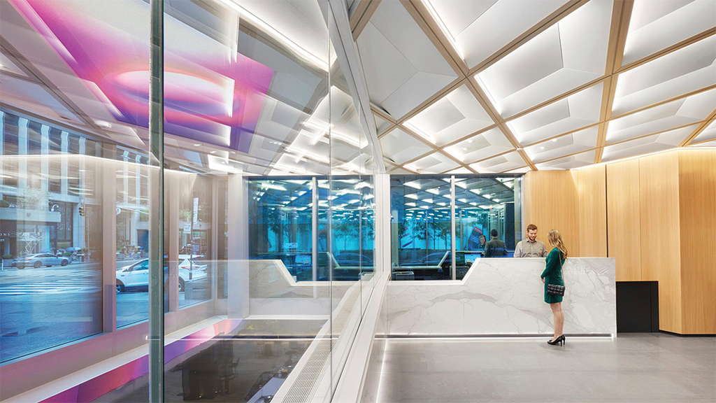 Financial services pavilion interior