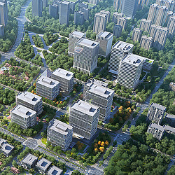 Shoucheng Prospect Park Carbon-Neutral Pavilion aerial rendering