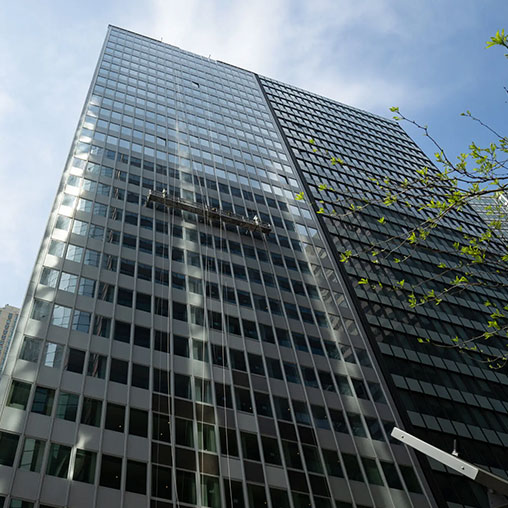 Low angle view of 160 Water Street building. Credit: The New York Times
