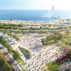 Exterior rendering of proposed Chicago waterfront changes
