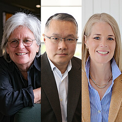 Collage of Gensler senior healthcare leaders Shary Adams, Ray Bai, and Alanna Carter