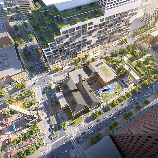 Reimagining Michigan Ave aerial rendering