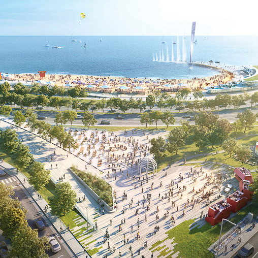 North Michigan Avenue Oak Street Beach rendering