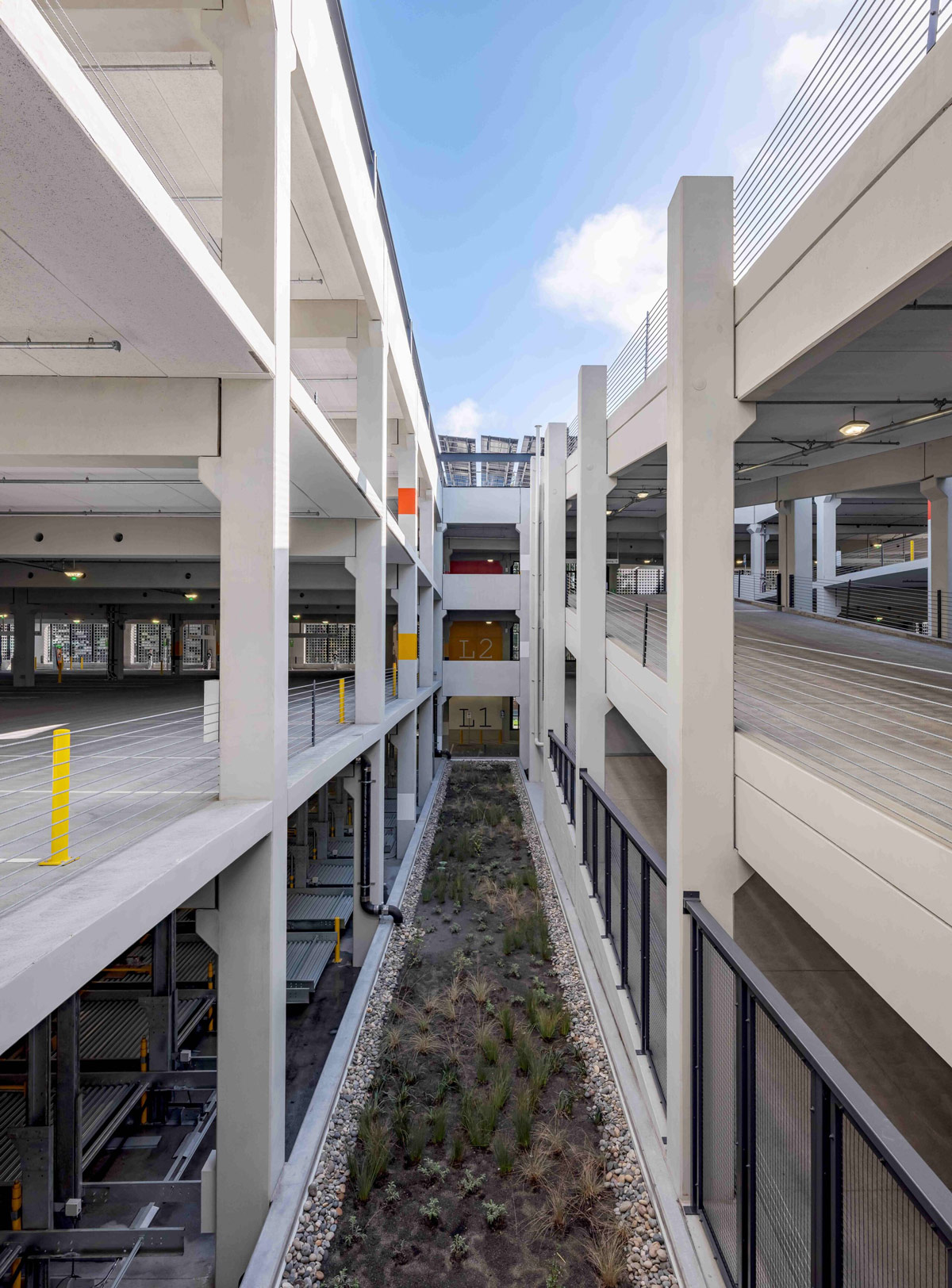 A walkway between buildings.