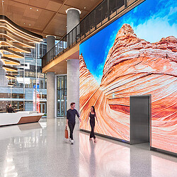 Marriott International Global Headquarters lobby with digital installation