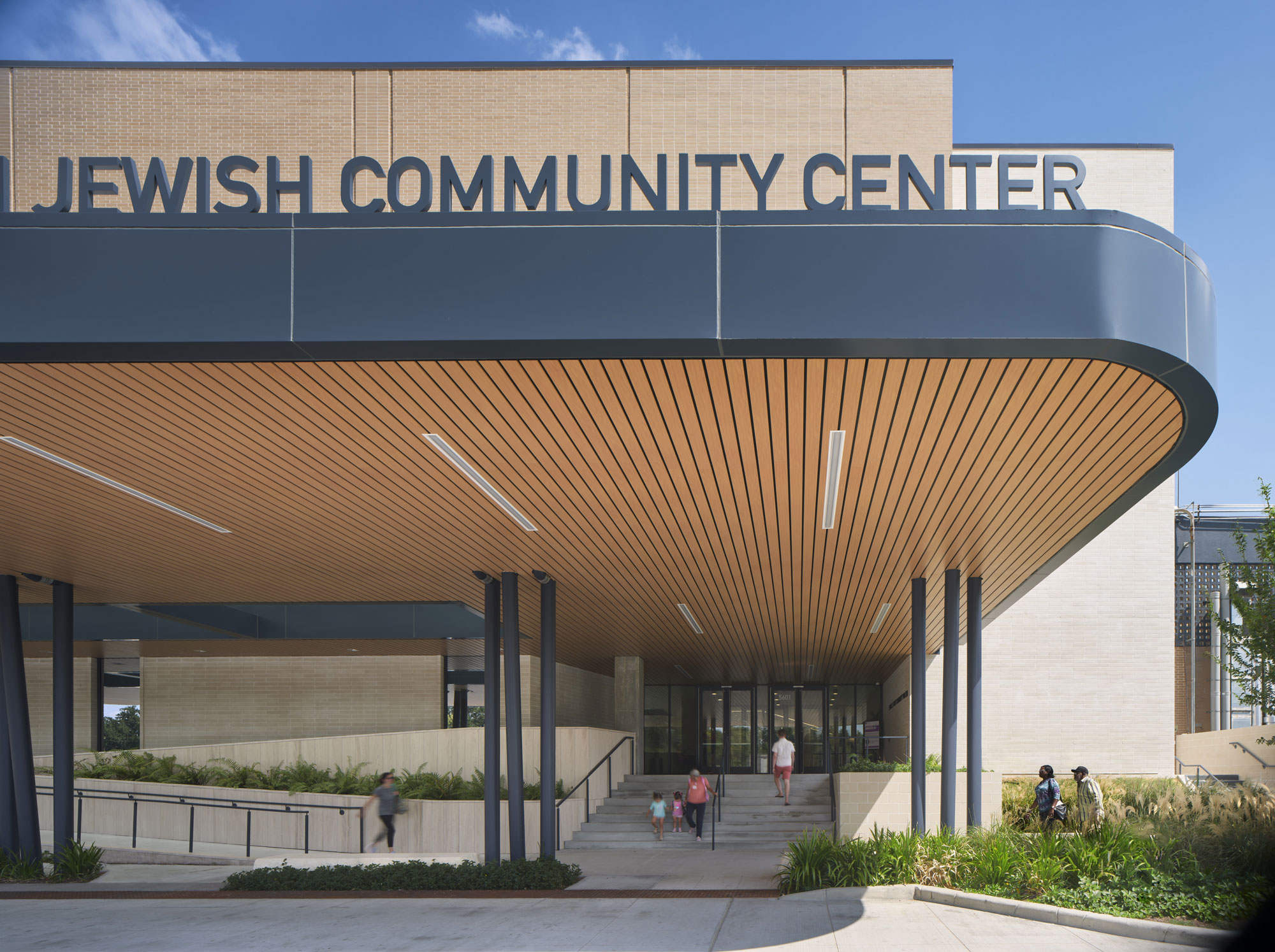 A building with a sign on the front.