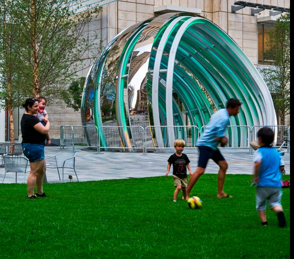 A group of people playing football.