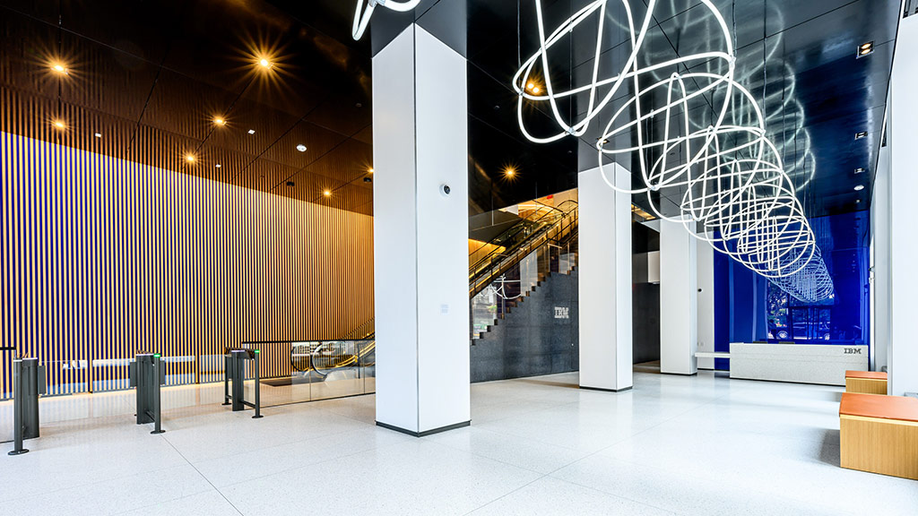 IBM Madison Avenue Lobby. Image courtesy of Roy Rochlin for Getty Images.