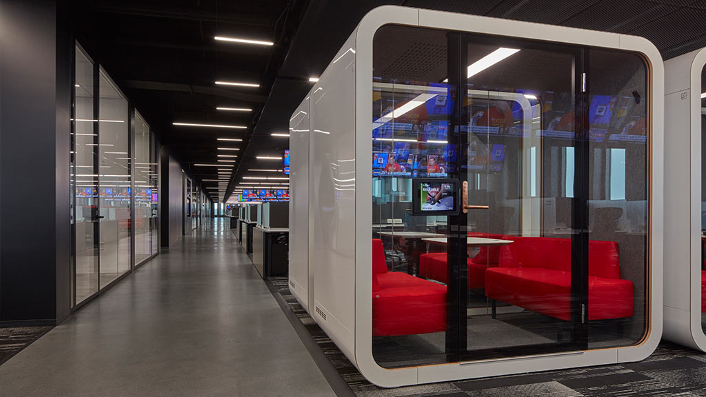NFL media headquarters office pod