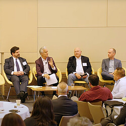 ULI LA Homelessness Summit speakers on a panel