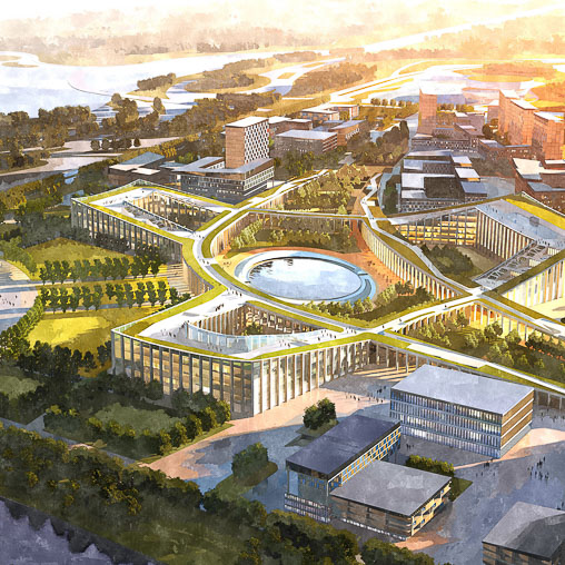 Qingdao Rehabilitation University aerial rendering