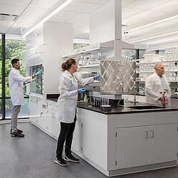 A group of people in a lab.