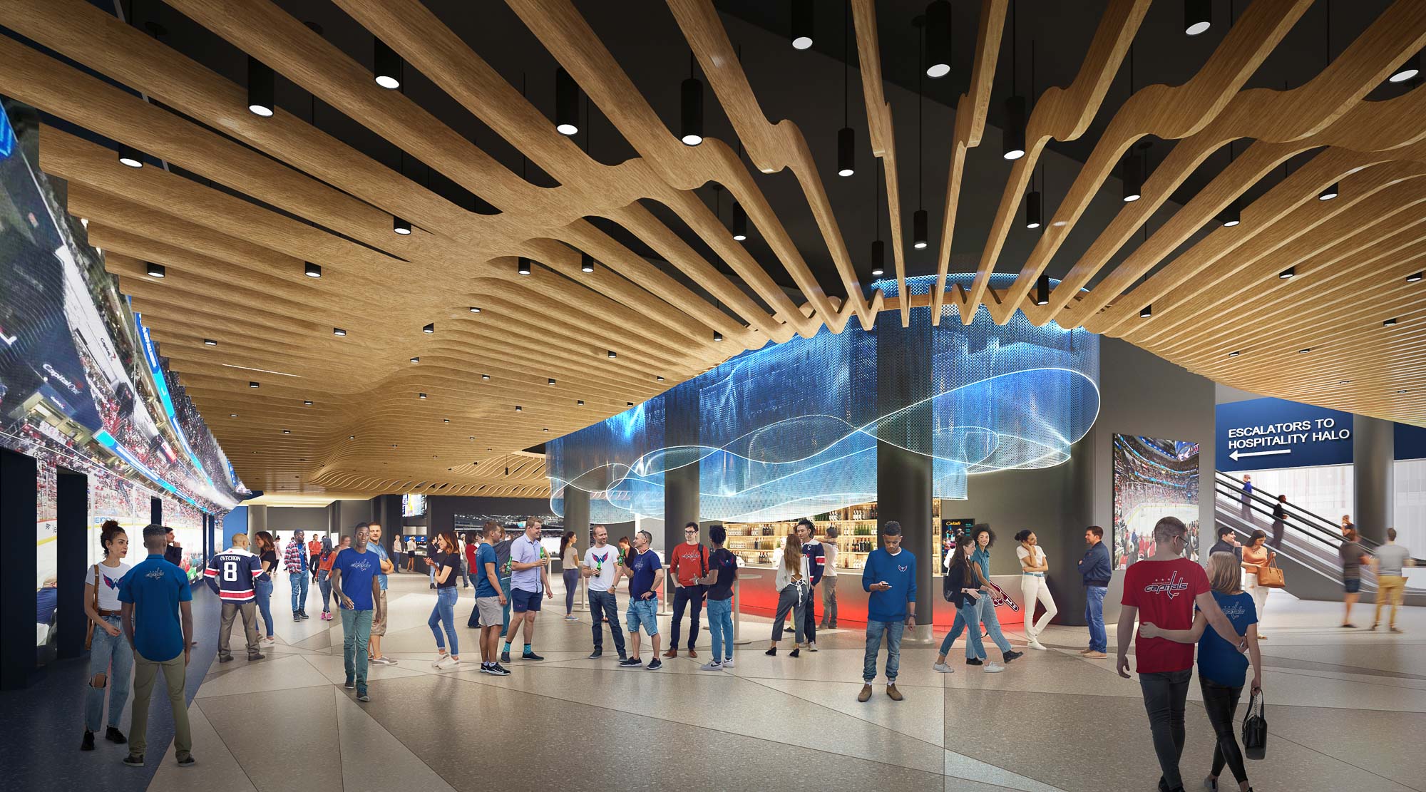 Capital One Arena main concourse rendering