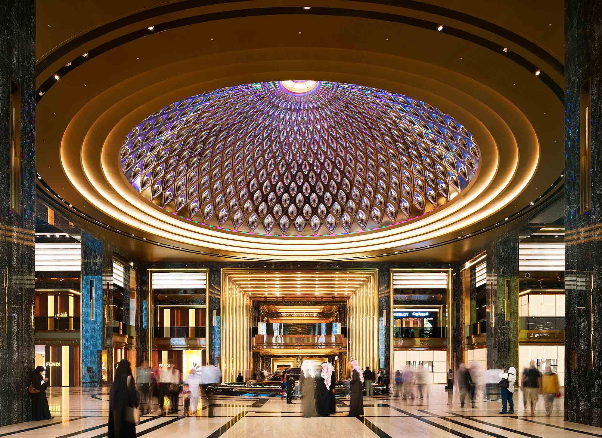 A large building with a large glass ceiling.