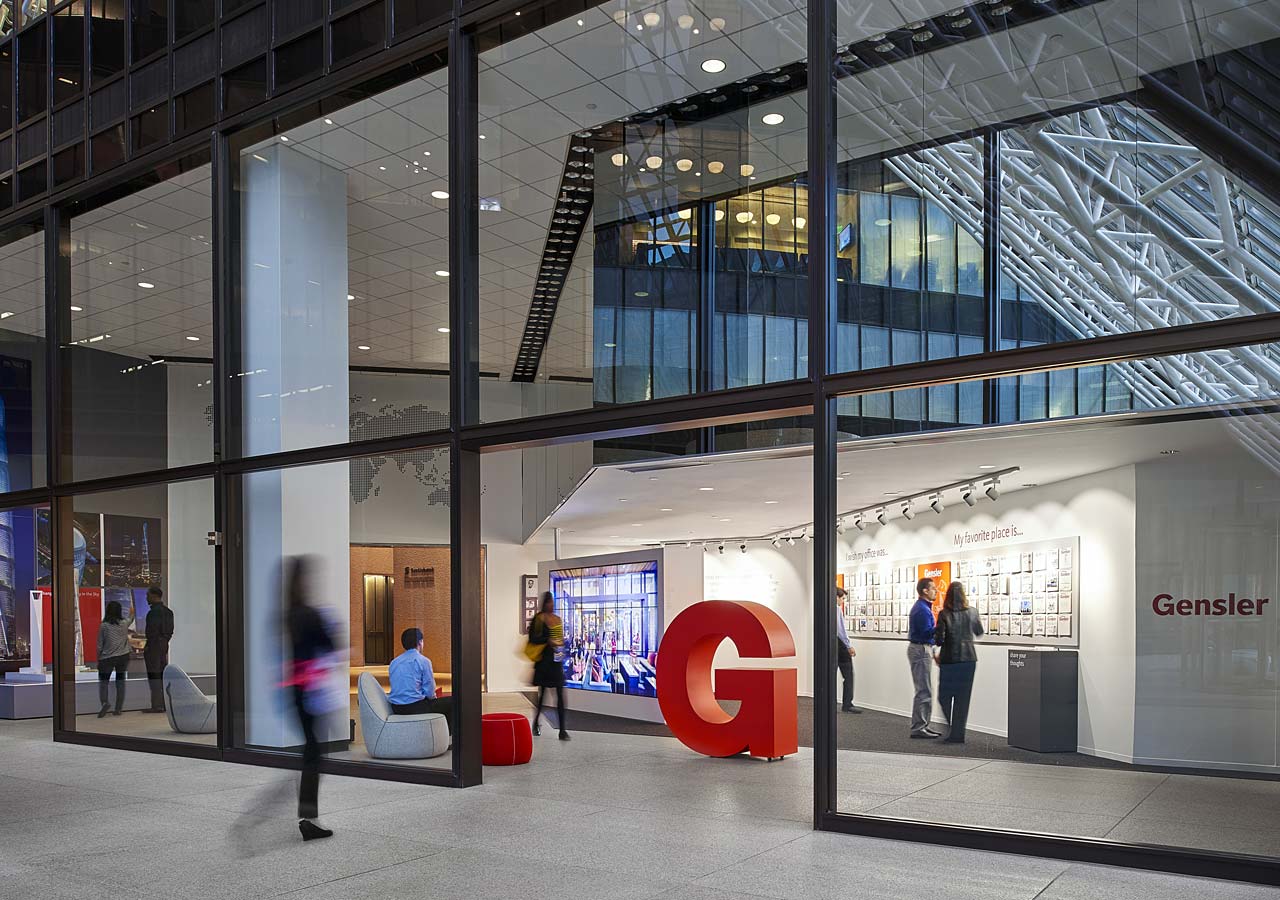 A group of people inside a building.