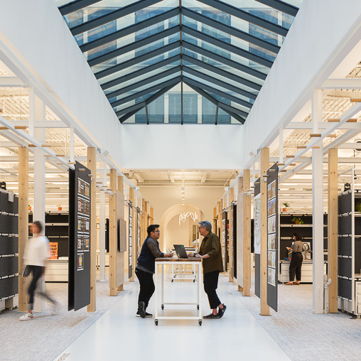 Gensler San Francisco office central hallway with skylight