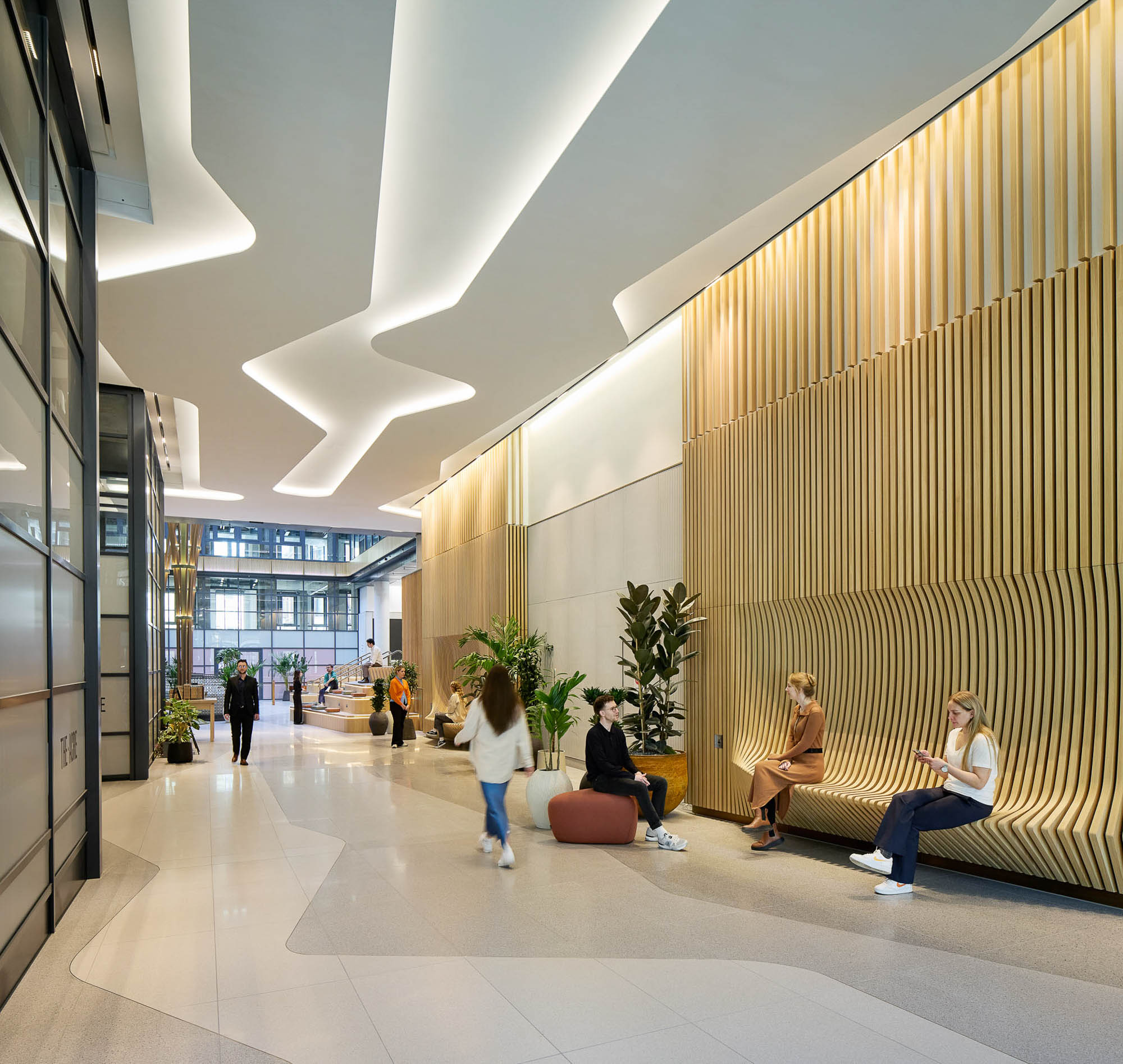The Acre undulating wall bench