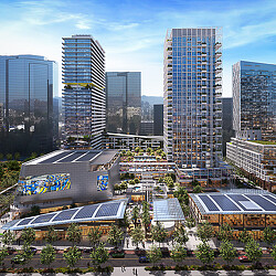 Rams Village at Warner Center aerial rendering