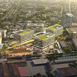 Aerial view of a city.