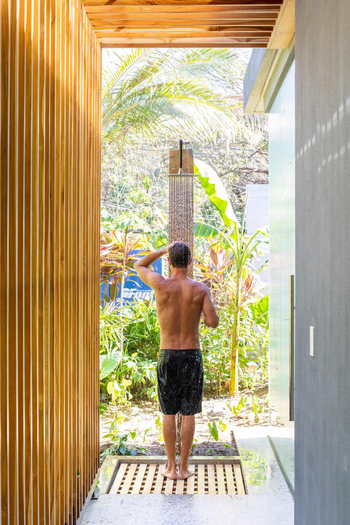 A person standing in a doorway.