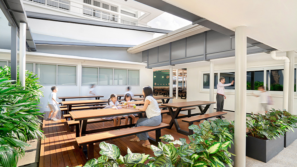Education campus outdoor tables